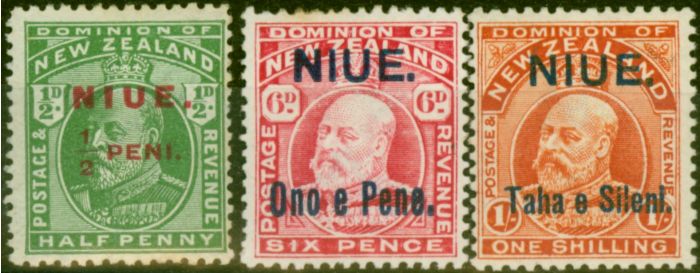 Valuable Postage Stamp Niue 1911 Set of 3 SG17-19 Fine MM