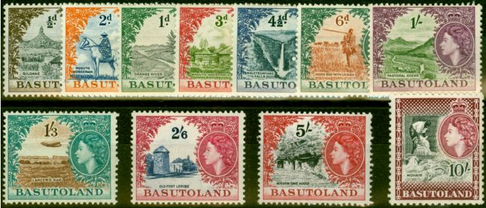 Rare Postage Stamp from Basutoland 1954 Set of 11 SG43-53 Fine Lightly Mtd Mint