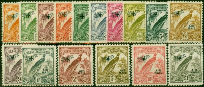 New Guinea 1932-34 Set of 16 SG190-203 V.F VLMM . King George VI (1936-1952) Mint Stamps