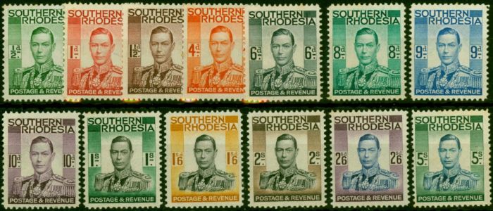 Southern Rhodesia 1937 Set of 13 SG40-52 Fine LMM . King George VI (1936-1952) Mint Stamps