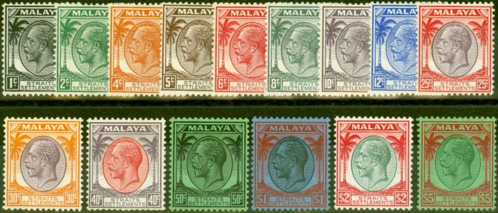 Valuable Postage Stamp from Straits Settlements 1936-37 Set of 15 SG260-274 V.F Lightly Mtd Mint