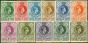 Old Postage Stamp Swaziland 1943 Set of 11 SG28a-38a Fine LMM
