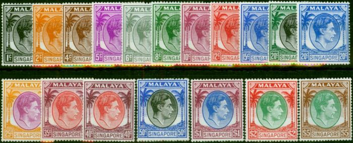 Singapore 1949-52 Set of 18 SG16-30 Fine & Fresh MM . King George VI (1936-1952) Mint Stamps