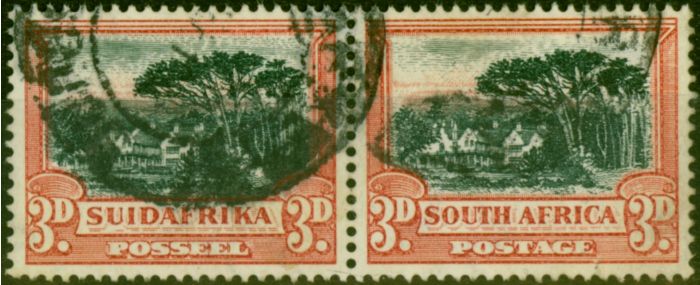 Rare Postage Stamp from South Africa 1931 3d Black & Red SG45aw Wmk Inverted Good Used