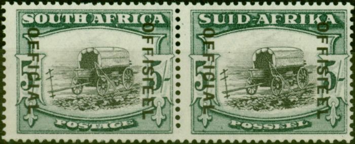 Valuable Postage Stamp from South Africa 1940 5s Black & Blue-Green SG028 Very Fine MNH