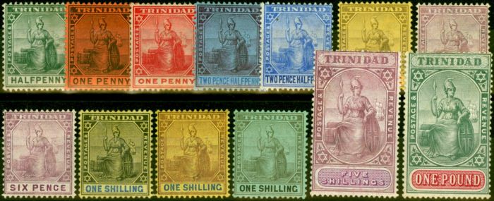 Valuable Postage Stamp from Trinidad 1904-09 Set of 13 SG133-145 Fine Mtd Mint