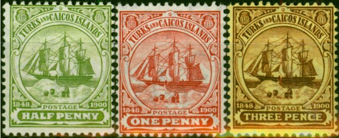 Valuable Postage Stamp Turks Islands 1905-08 Set of 3 SG110-112 Fine LMM