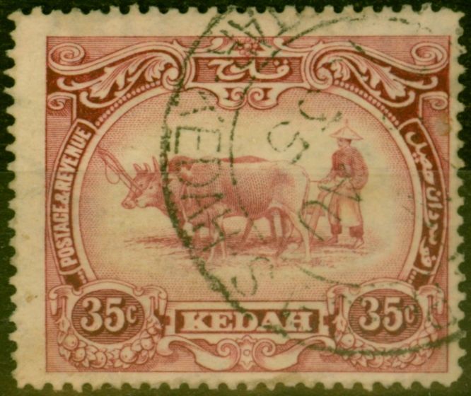 Collectible Postage Stamp from Kedah 1926 35c Purple SG59 Good Used