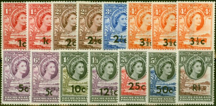 Valuable Postage Stamp from Bechuanaland 1961 Extended Set of 15 SG157-167b Fine MNH
