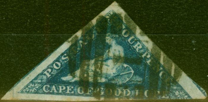 Collectible Postage Stamp Cape of Good Hope 1864 4d Deep Blue SG19 Good Used