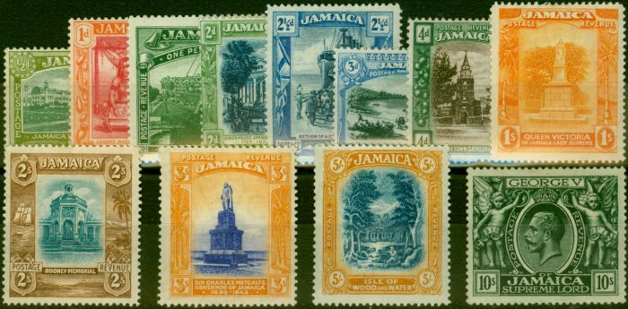 Collectible Postage Stamp Jamaica 1919-21 Set of 12 SG78-89 Fine MM
