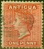 Old Postage Stamp from Antigua 1872 1d Lake SG12 Fine Used