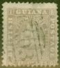 Old Postage Stamp from British Guiana 1860 12c Lilac SG36 Ave Used Ex-Fred Small