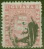 Rare Postage Stamp from British Guiana 1863 8c Carmine SG73 P.12.5 x 13 Fine Used