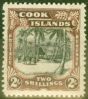 Collectible Postage Stamp from Cook Islands 1938 2s Black & Red-Brown SG128 Fine Mtd Mint