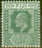 Old Postage Stamp from Fiji 1908 1/2d Green SG118 V.F Lightly Mtd Mint