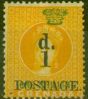 Collectible Postage Stamp from Grenada 1886 1d on 1s Orange SG38 Fine Mtd Mint Stamp