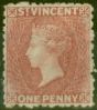 Old Postage Stamp from St Vincent 1862 1d Rose-Red SG5 Fine Mtd Mint..