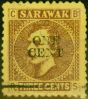 Valuable Postage Stamp from Sarawak 1892 1c on 3c Brown-Yellow SG27a 'Stop after Three' Fine Unused