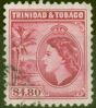 Old Postage Stamp from Trinidad & Tobago 1953 $4.80 Cerise SG278 Fine Used