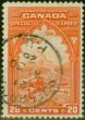 Rare Postage Stamp Canada 1927 20c Orange SGS5 V.F.U