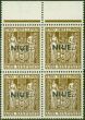 Old Postage Stamp from Niue 1957 2s6d Dp Brown SG87 V.F MNH Block of 4