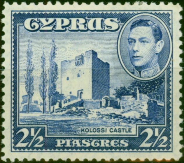 Old Postage Stamp Cyprus 1938 2 1/2pi Ultramarine SG156 Fine MM