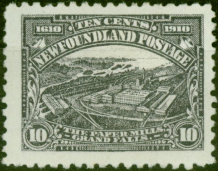 Valuable Postage Stamp Newfoundland 1910 10c Purple-Slate SG103 Fine Mounted Mint