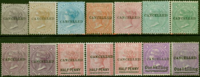 Mauritius 1860-1877 Cancelled Set of 14 SG51-82 Good to Fine MM . Queen Victoria (1840-1901) Mint Stamps