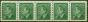 Valuable Postage Stamp from Canada 1950 1c Green SG419 Coil Strip of 5 V.F MNH