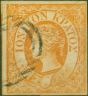 Old Postage Stamp from Ionian Islands 1859 1/2d Orange SG1 Fine Used Forgery