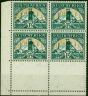 S. Africa 1936 1 1/2d Grn & Brt Gold SG57cVar 'Flag on Chimney' Wmk Inverted V.F MNH Block of 4  King George V (1910-1936), King George VI (1936-1952) Collectible Stamps