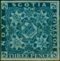 Rare Postage Stamp from Nova Scotia 1851 3d Deep Blue SG2 Fine & Fresh Mtd Mint