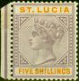 Valuable Postage Stamp from St Lucia 1891 5s Dull Mauve & Orange SG51 Fine & Fresh Mtd Mint