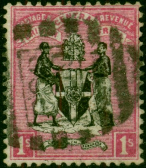 B.C.A Nyasaland 1895 1s Black & Rose SG25 Fine Used Queen Victoria (1840-1901) Rare Stamps