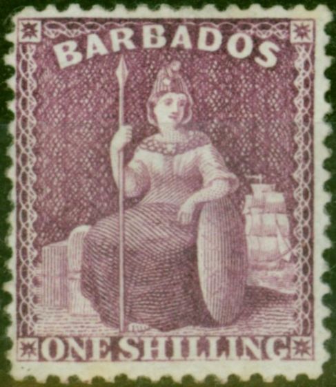 Collectible Postage Stamp Barbados 1878 1s Purple SG81 V.F & Fresh MM