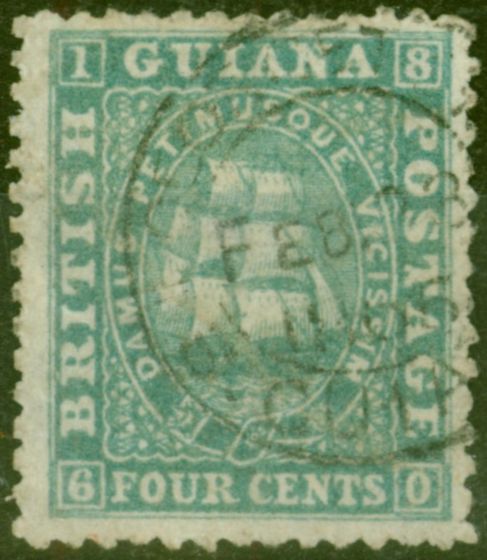 Valuable Postage Stamp from British Guiana 1864 4c Greyish Blue SG60 V.F.U