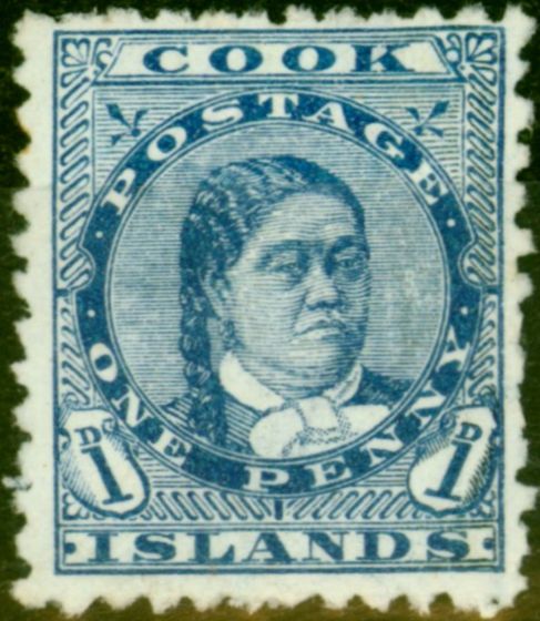 Collectible Postage Stamp from Cook Islands 1894 1d Blue SG6 Fine Unused