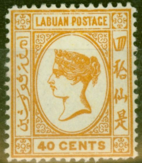 Old Postage Stamp from Labuan 1893 40c Brown-Buff SG47a Fine Mtd Mint (15)