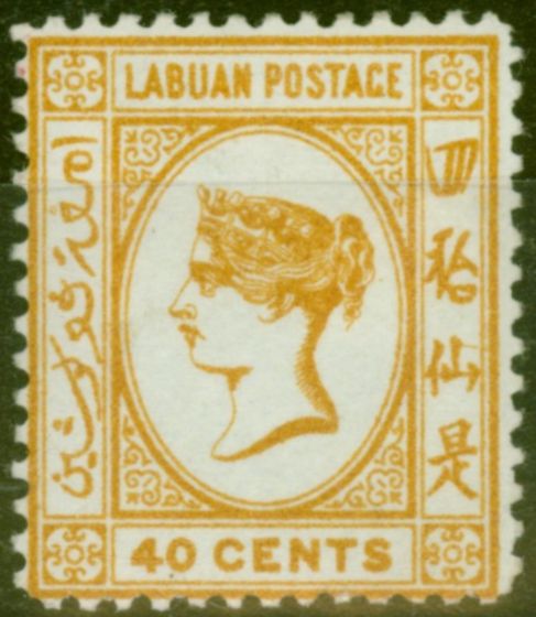 Old Postage Stamp from Labuan 1894 40c Orange-Buff SG57 Fine Mtd Mint