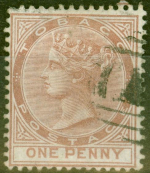 Valuable Postage Stamp from Tobago 1880 1d Venetian Red SG9 Fine Used.