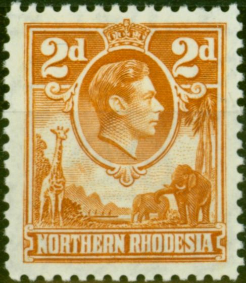 Rare Postage Stamp Northern Rhodesia 1938 2d Yellow-Brown SG31 Fine & Fresh MM