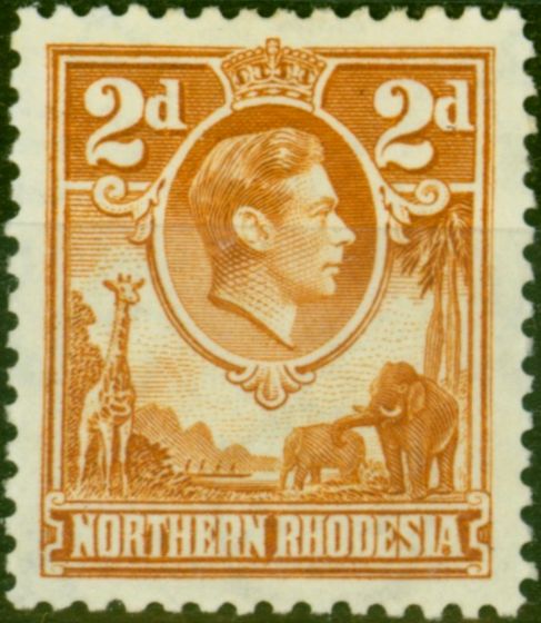 Valuable Postage Stamp Northern Rhodesia 1938 2d Yellow-Brown SG31 Fine MM