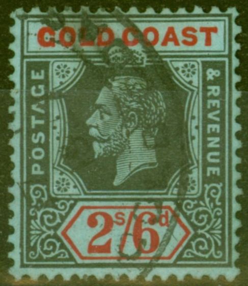 Valuable Postage Stamp from Gold Coast 1924 2s6d Black & Red-Blue SG97 V.F.U
