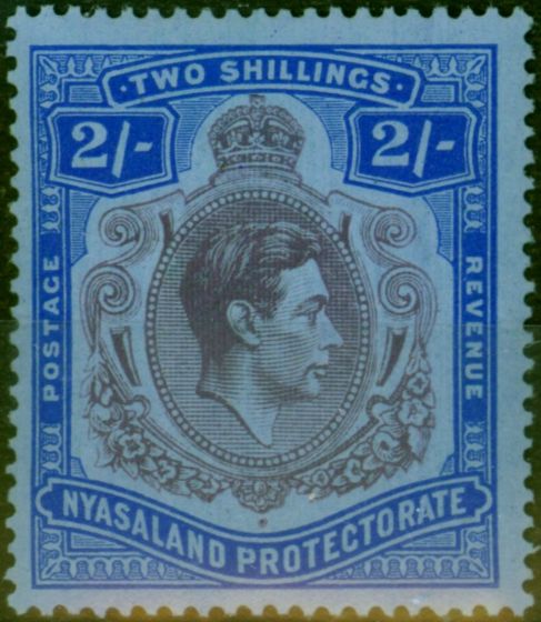 Collectible Postage Stamp Nyasaland 1938 2s Purple & Blue-Blue SG139 Fine & Fresh MM