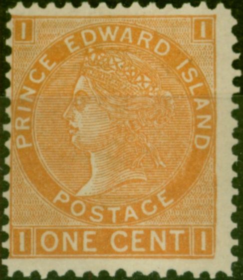 Rare Postage Stamp Prince Edward Island 1872 1c Brown-Orange SG44 Fine MNH (8)