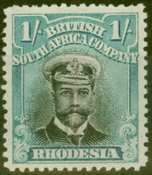 Collectible Postage Stamp from Rhodesia 1913 1s Black & Turq-Green SG233 Die II Fine Mtd Mint