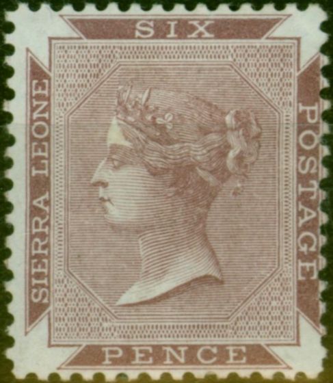 Old Postage Stamp Sierra Leone 1890 6d Brown-Purple SG36 Fine & Fresh MM