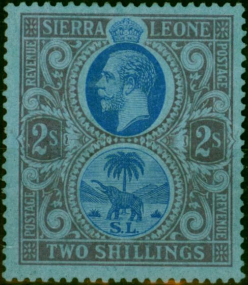 Rare Postage Stamp Sierra Leone 1921 2s Blue & Dull Purple-Blue SG144 Fine MM