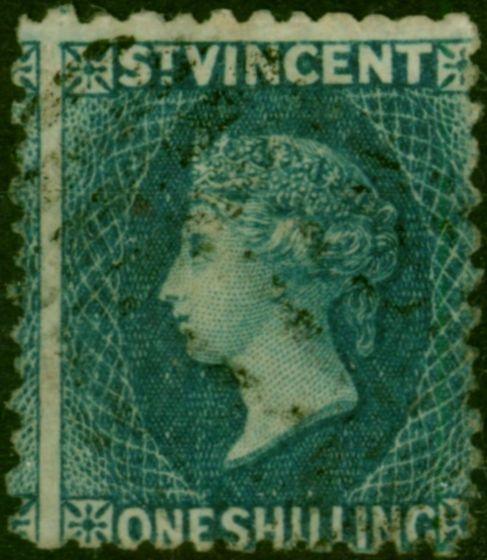 St Vincent 1869 1s Indigo SG13 Fine Used (2) Queen Victoria (1840-1901) Rare Stamps